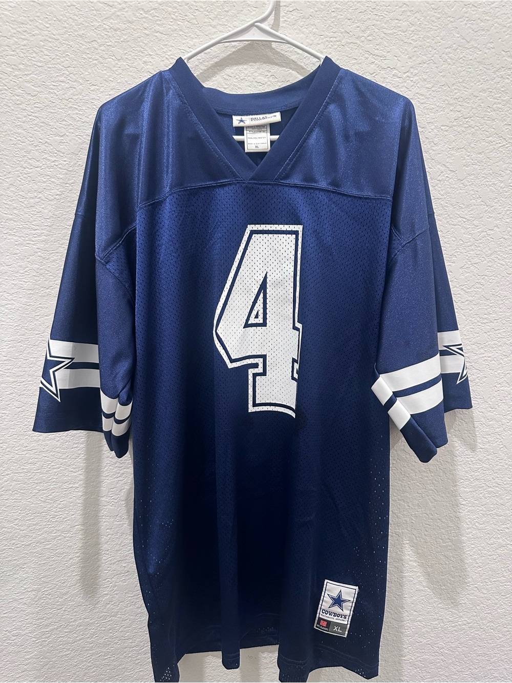 NFL Dallas Cowboys Navy and White #4 Men's Jersey